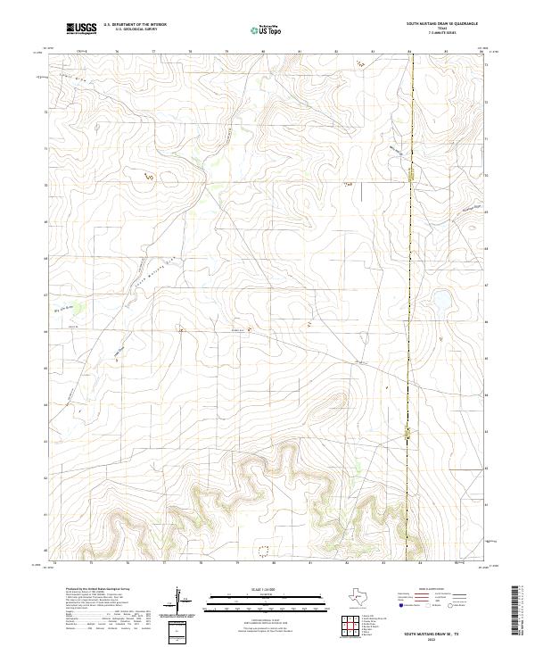 USGS Topographic Map – South Mustang Draw SE
