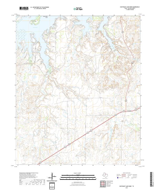 USGS Topographic Map – Southeast Lake Kemp