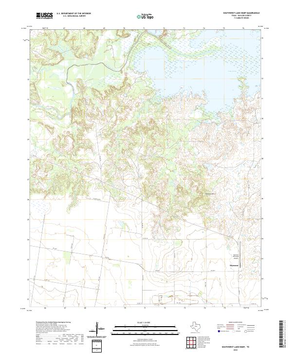 USGS Topographic Map – Southwest Lake Kemp