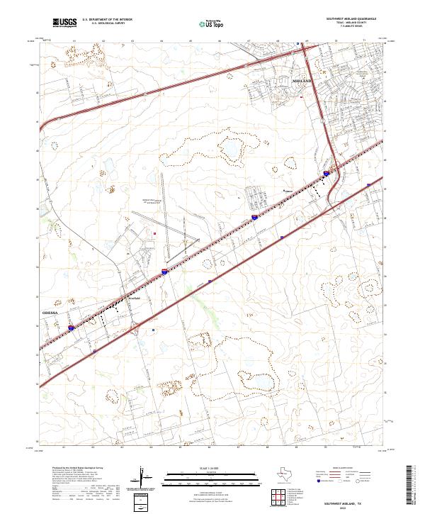 USGS Topographic Map – Southwest Midland