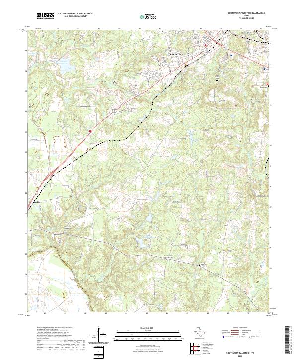 USGS Topographic Map – Southwest Palestine