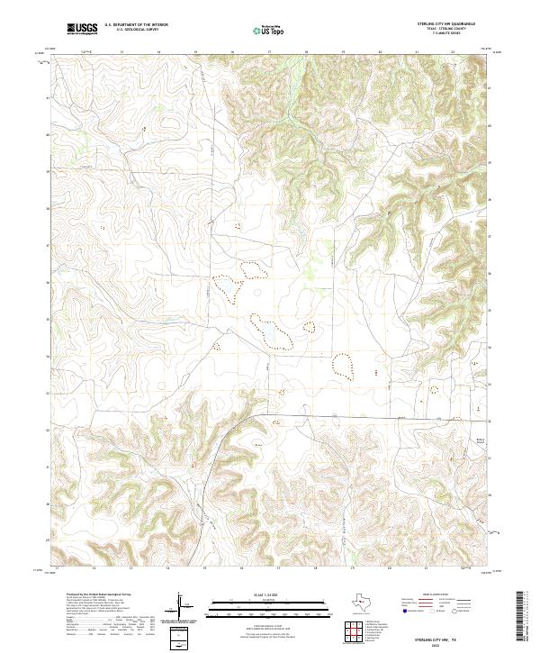 2022 Map of Sterling City NW, 2022 Print