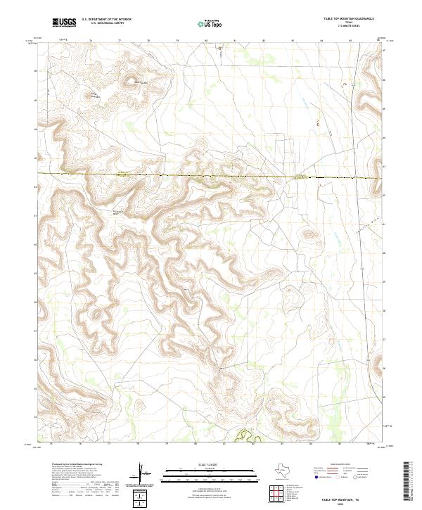 USGS Topographic Map – Table Top Mountain