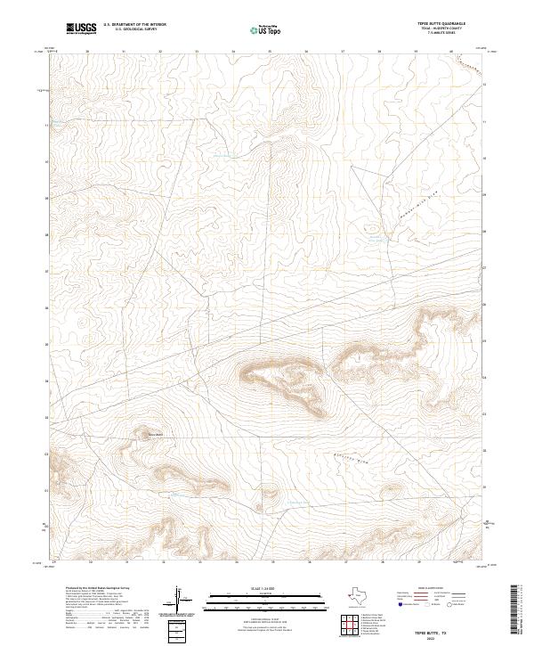 USGS Topographic Map – Tepee Butte