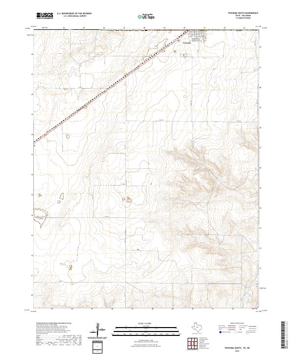 USGS Topographic Map – Texhoma South