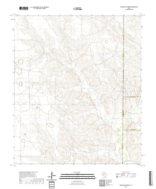 USGS Topographic Map – Three Bluff Draw