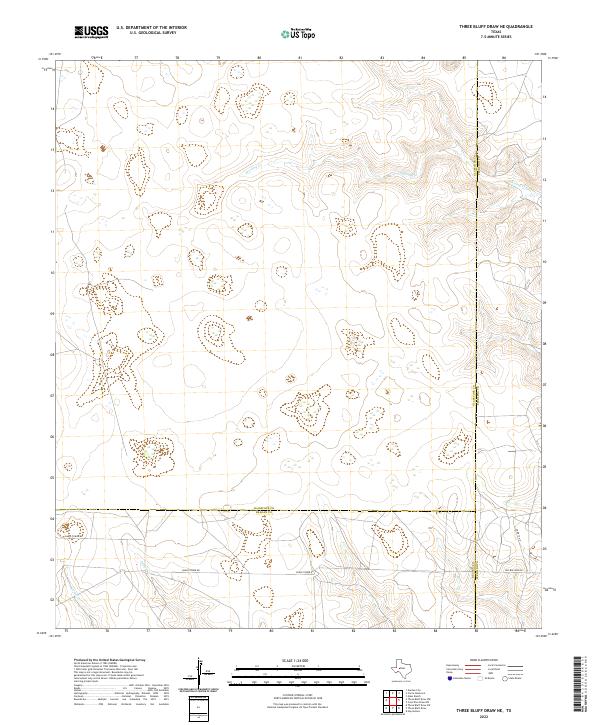 2022 Map of Three Bluff Draw NE, 2022 Print