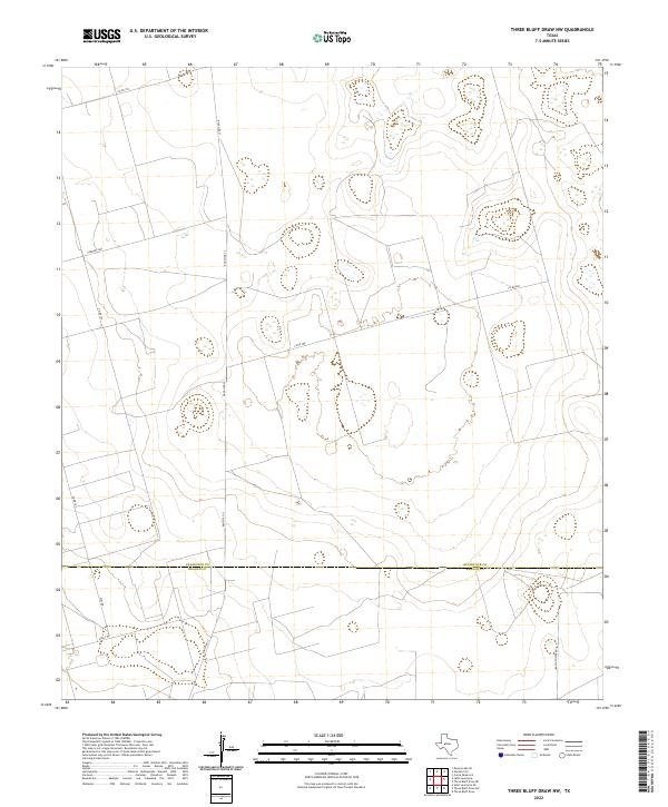 2022 Map of Three Bluff Draw NW, 2022 Print