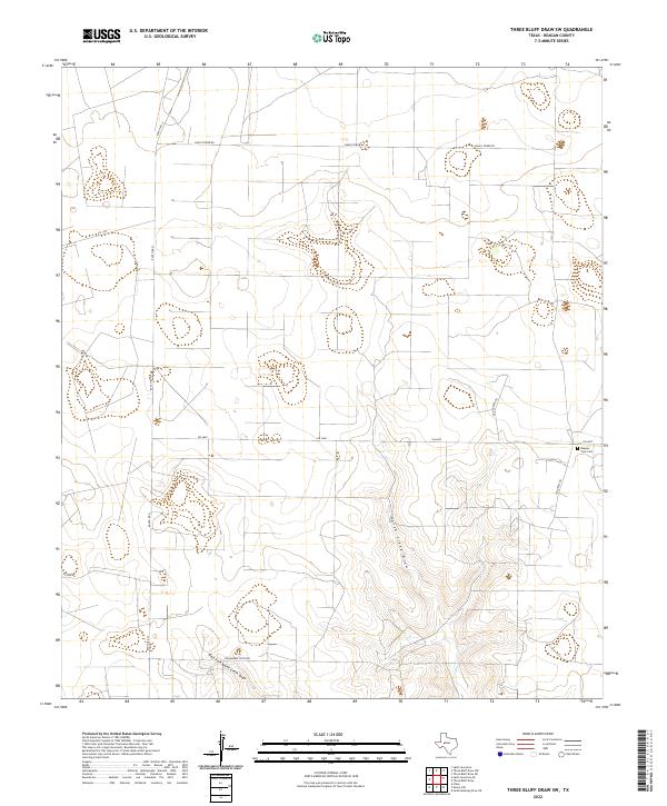 2022 Map of Three Bluff Draw SW, 2022 Print