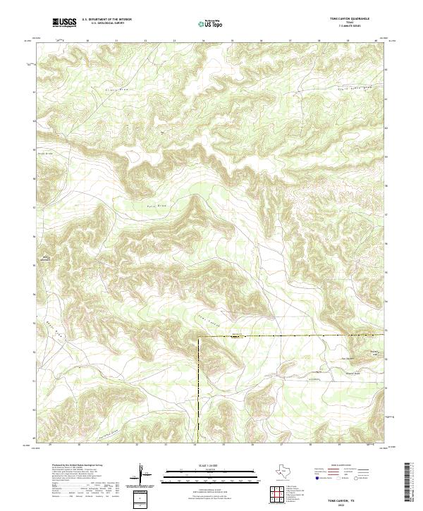 USGS Topographic Map – Toms Canyon