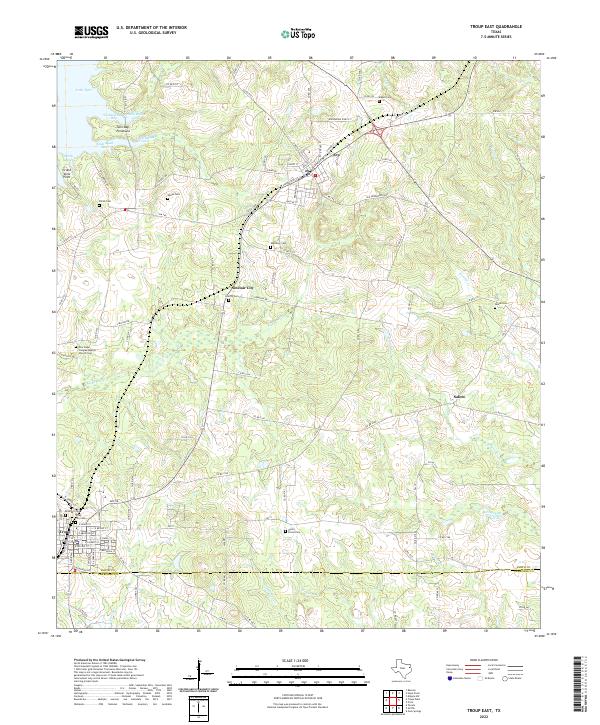 USGS Topographic Map – Troup East