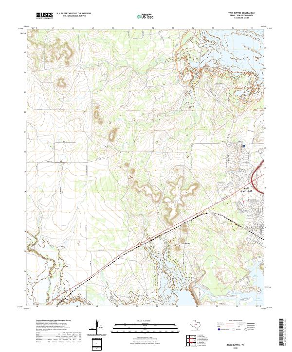 USGS Topographic Map – Twin Buttes