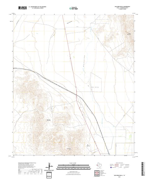 USGS Topographic Map – Van Horn Wells