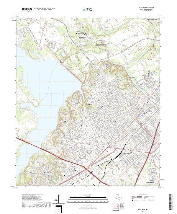 USGS Topographic Map – Waco West
