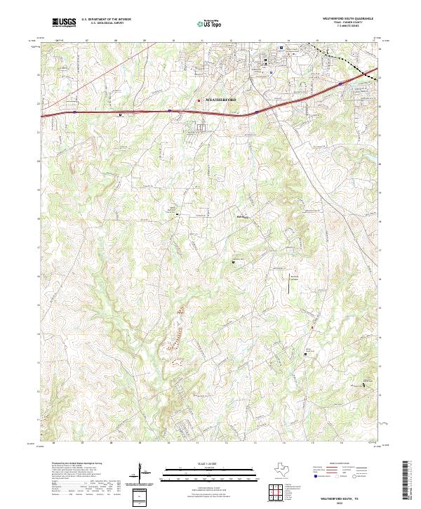 USGS Topographic Map – Weatherford South