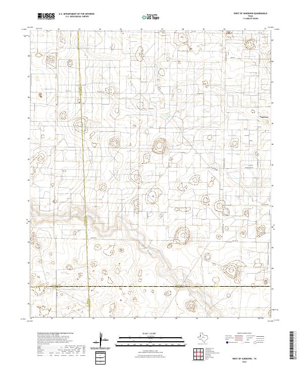 USGS Topographic Map – West of Sundown