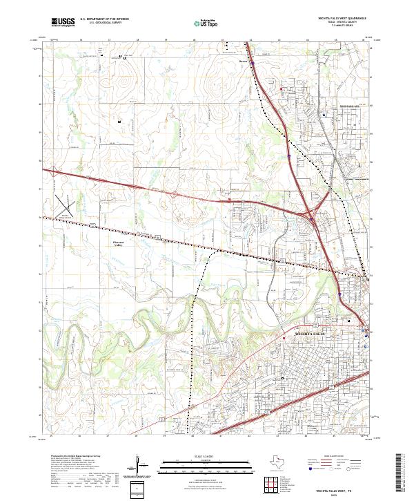 USGS Topographic Map – Wichita Falls West