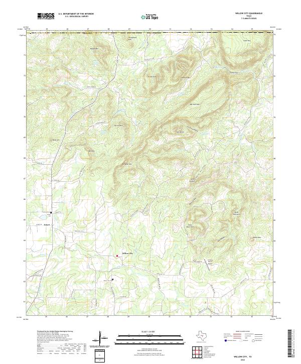 USGS Topographic Map – Willow City