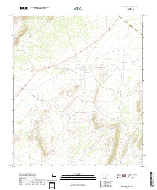 USGS Topographic Map – Wolf Camp Hills