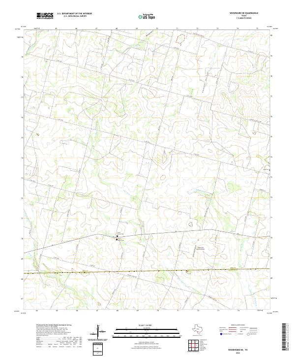 USGS Topographic Map – Woodward NE