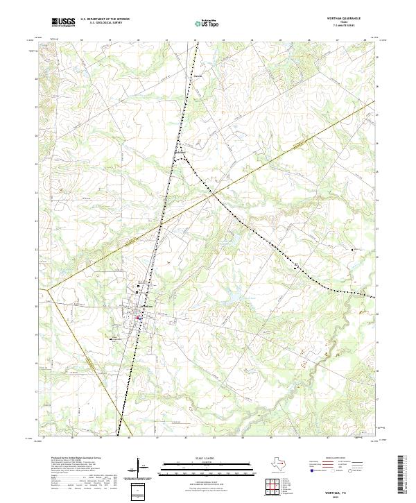 USGS Topographic Map – Wortham