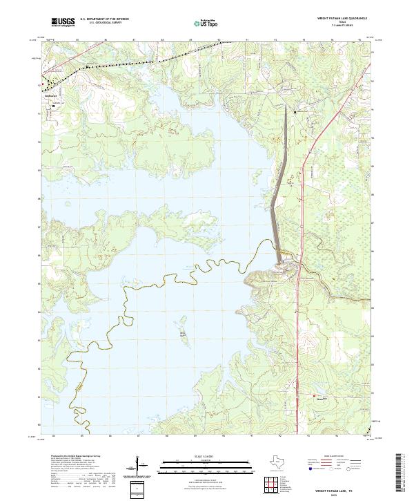 USGS Topographic Map – Wright Patman Lake