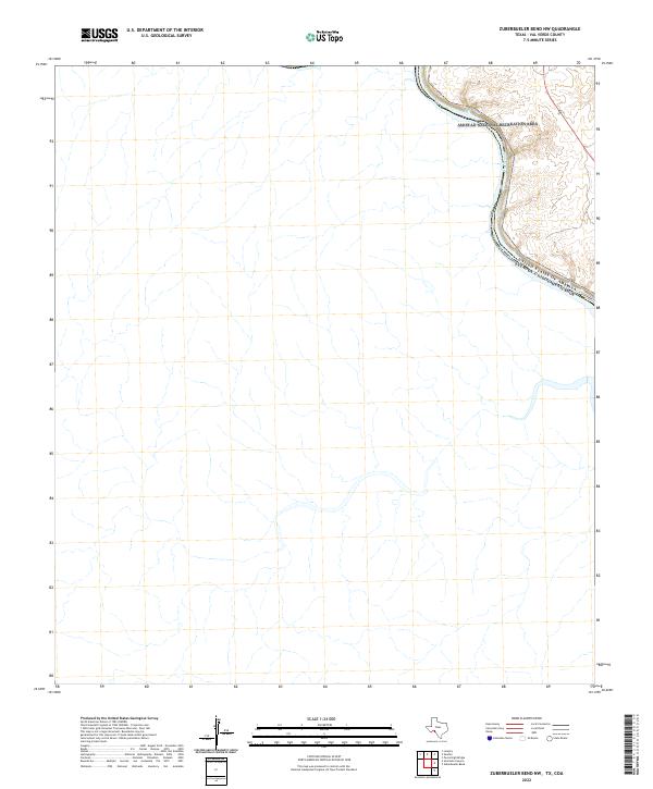 2022 Map of Zuberbueler Bend NW, 2022 Print