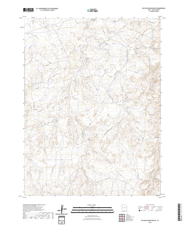 USGS Topographic Map – Big Pack Mountain NE