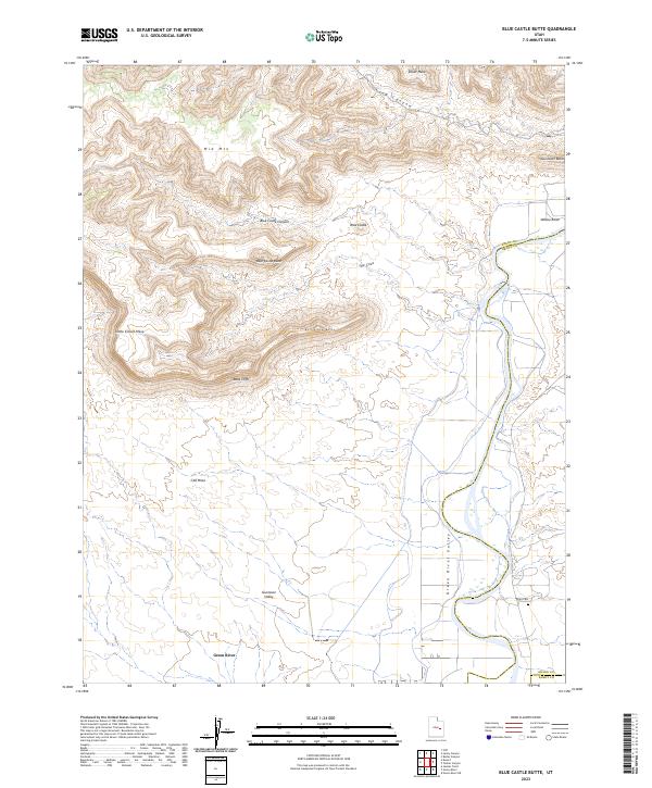 USGS Topographic Map – Blue Castle Butte