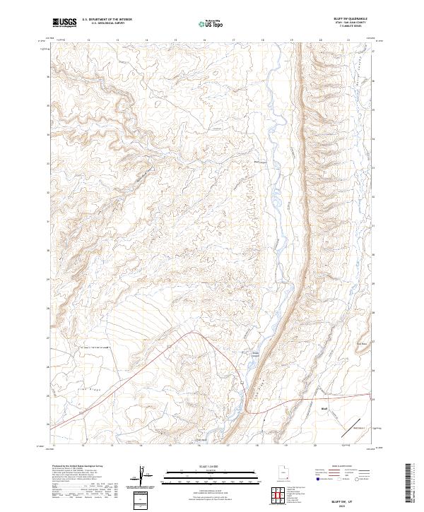USGS Topographic Map – Bluff SW
