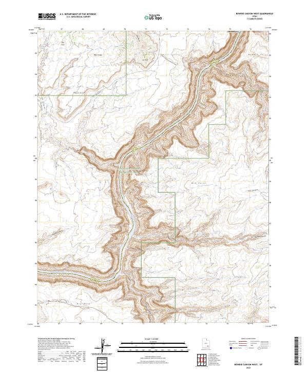 USGS Topographic Map – Bowdie Canyon West