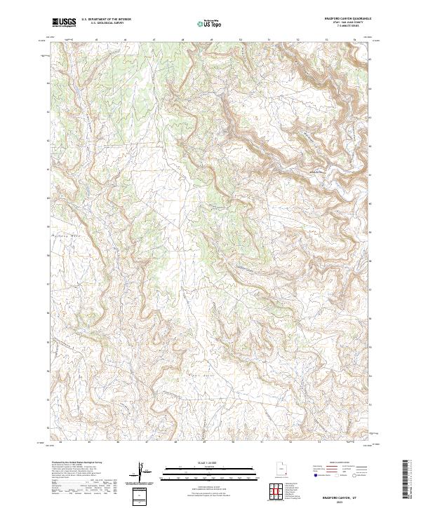 USGS Topographic Map – Bradford Canyon