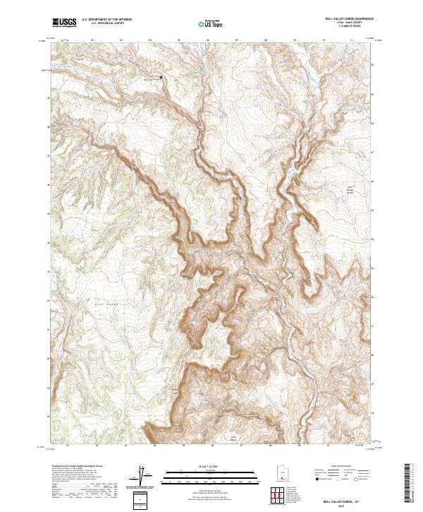 USGS Topographic Map – Bull Valley Gorge