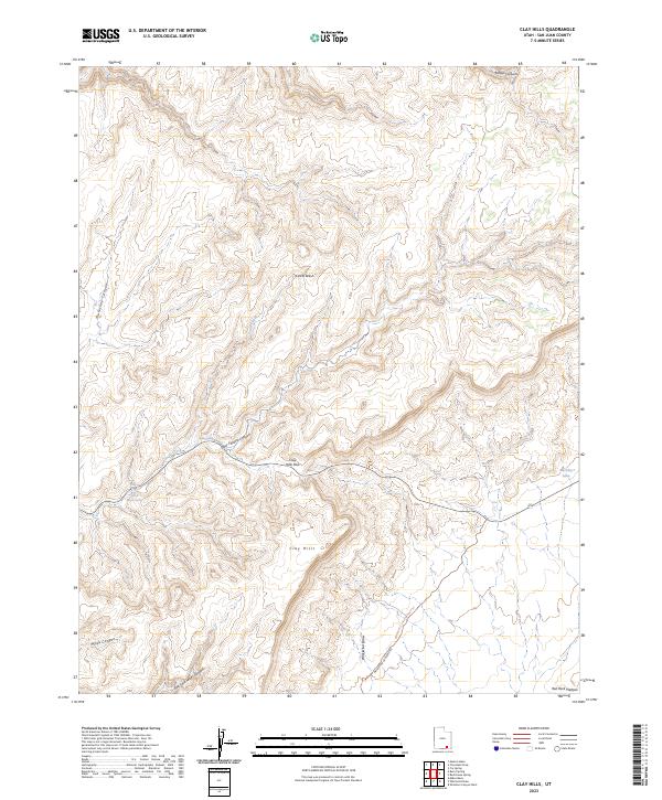USGS Topographic Map – Clay Hills