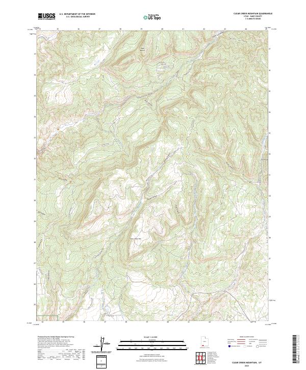 USGS Topographic Map – Clear Creek Mountain