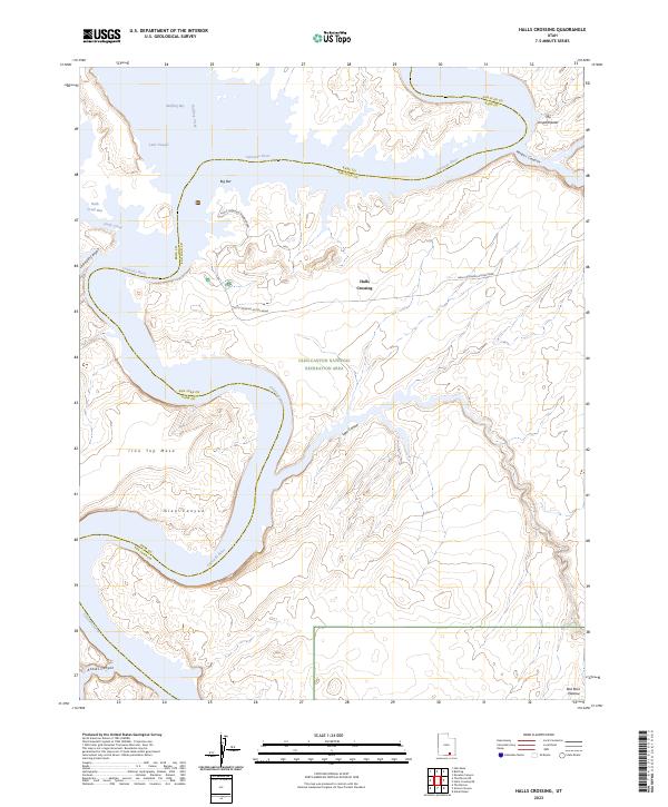USGS Topographic Map – Halls Crossing