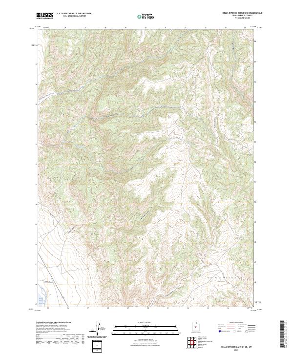USGS Topographic Map – Hells Kitchen Canyon SE