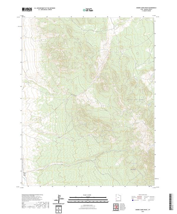 USGS Topographic Map – Miners Cabin Wash