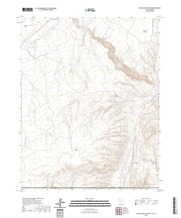 USGS Topographic Map – Pine Hollow Canyon