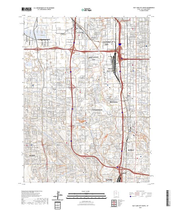USGS Topographic Map – Salt Lake City South