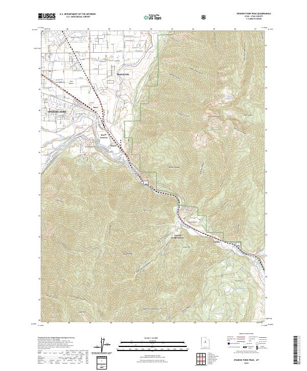 USGS Topographic Map – Spanish Fork Peak
