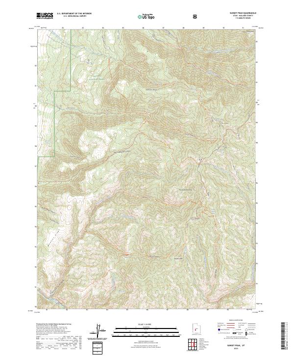 USGS Topographic Map – Sunset Peak