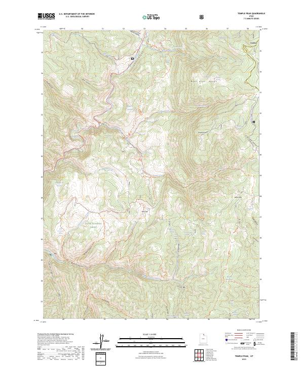USGS Topographic Map – Temple Peak