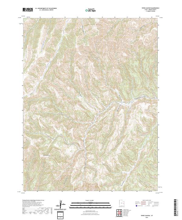 USGS Topographic Map – Tepee Canyon