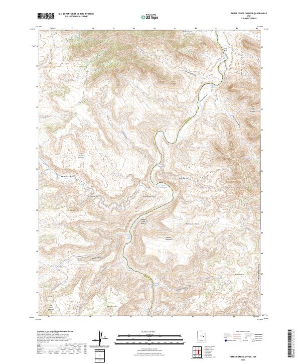USGS Topographic Map – Three Fords Canyon