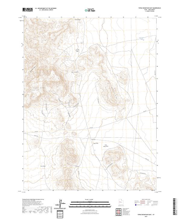 USGS Topographic Map – Topaz Mountain East