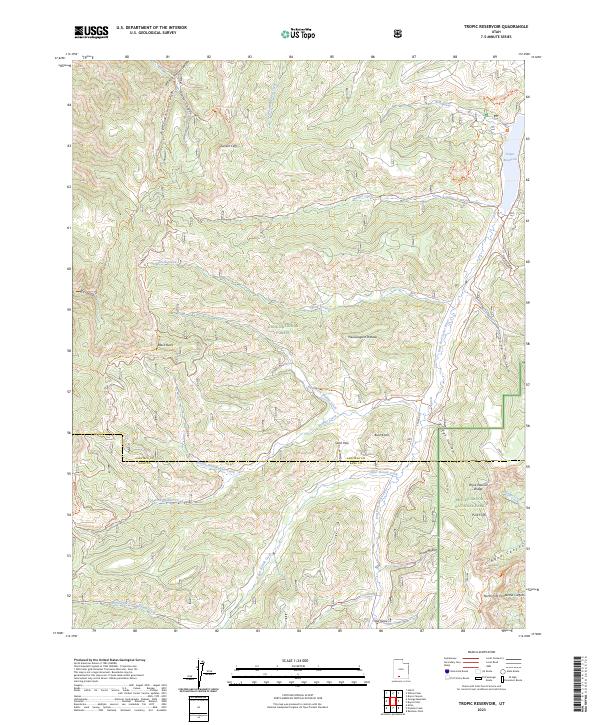 USGS Topographic Map – Tropic Reservoir