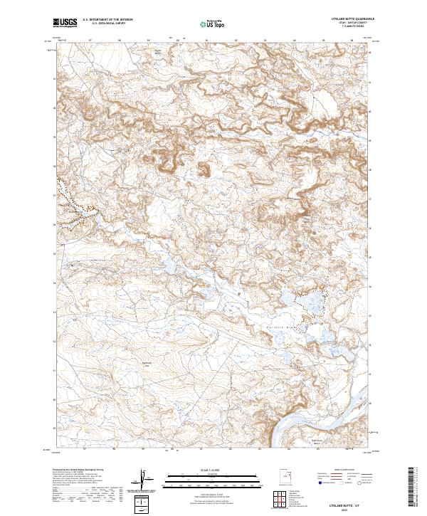 USGS Topographic Map – Uteland Butte