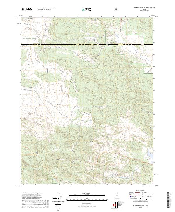 USGS Topographic Map – Water Canyon Peak