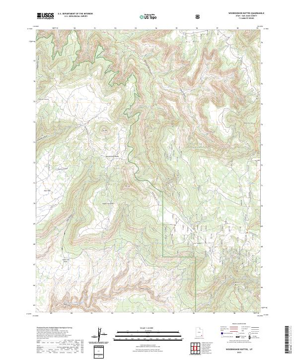 USGS Topographic Map – Woodenshoe Buttes